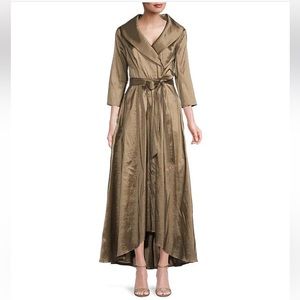 knee length dresses for ladies Portrait Collar Glitter Mesh Dress with Illusion Sleeves and Embellish main image 0